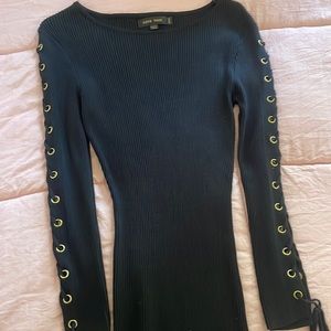 Black dress with gold touches